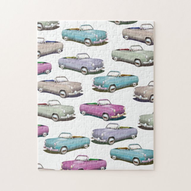 Süßes vintage klassisches Auto-Muster (Vertikal)