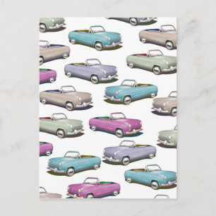 Süßes vintage klassisches Auto-Muster Postkarte