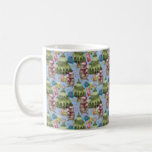 Süßes Vintage-Weihnachts-Quokka Kaffeetasse