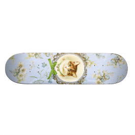 Süßes Vintages Katzenporträt Skateboard