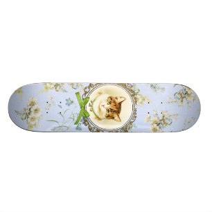 Süßes Vintages Katzenporträt Skateboard