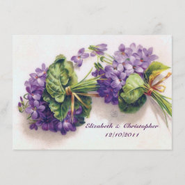 Süßes Vintages Violett Blume Hochzeitsbroquette Einladung