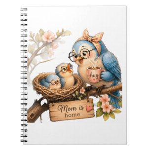 Süßes Vogel-Spiral-Foto-Notizbuch Cozy Mom Geschen Notizblock