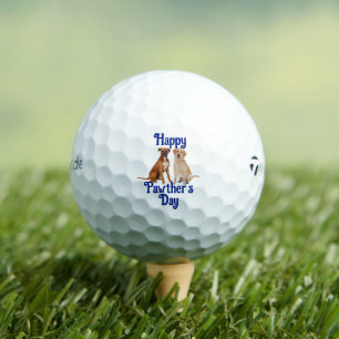 Süßes Vorlagen-Vatertagsgeschenk vom Hund Golfball