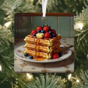 Süßes Waffel-Themen-Weihnachten Ornament Aus Metall