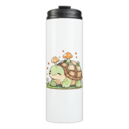 Süßes Waldschildkröten-Cottagecore-Kawaii-Design Thermosbecher