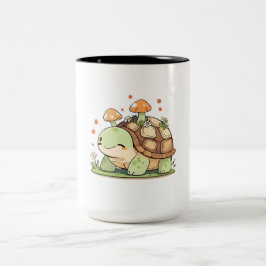 Süßes Waldschildkröten-Cottagecore-Kawaii-Design Zweifarbige Tasse