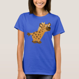 Süßes Walking-Cartoon-Hyänen-Frauen-T-Shirt T-Shirt