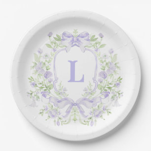 Süßes Wappen mit Lavendel Brautparty Pappteller