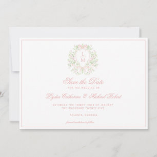 Süßes Wappen mit rosa Bogen Save The Date