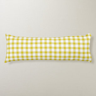 Süßes warmes gelbes Gingham-Muster Seitenschläferkissen