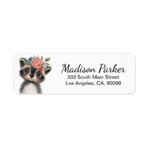 Süßes Waschbär-Label