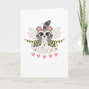 Süßes Waschbärmädchen zum Valentinstag Karte