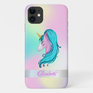 Süßes Wasserfarbe-Einhorn Holografischer Ombre Case-Mate iPhone Hülle