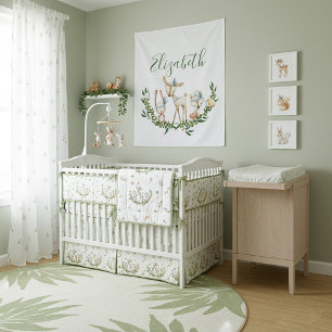 Süßes Wasserfarbe Reh Baby Wandteppich