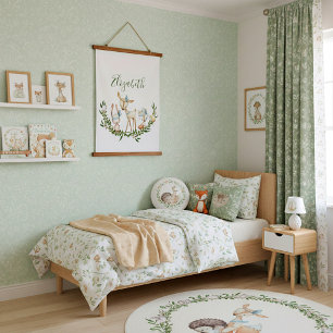 Süßes Wasserfarbe Reh Baby   Wandteppich Mit Holzrahmen