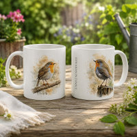 Süßes Wasserfarbe-Rotkehlchen-Vogellogo