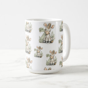 Süßes Wasserfarben-Baby-Tier-Alphabet Zebra Kaffeetasse