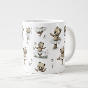 Süßes Wasserfarben-Ballerina-Bär-Design in Tutus Jumbo-Tasse