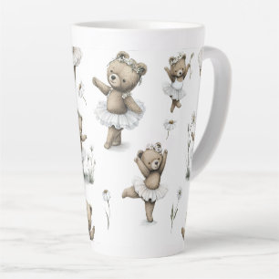 Süßes Wasserfarben-Ballerina-Bär-Design in Tutus Milchtasse