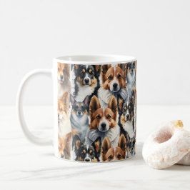Süßes Wasserfarben-Corgi-Hund-Muster Kaffeetasse