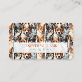 Süßes Wasserfarben-Corgi-Hund-Muster Visitenkarte