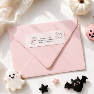 Süßes Wasserfarben-Elegantes Rosa Boo Halloween-Rü