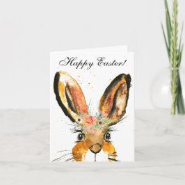 Süßes Wasserfarben-Kaninchen Hase Ostern Floral Dankeskarte