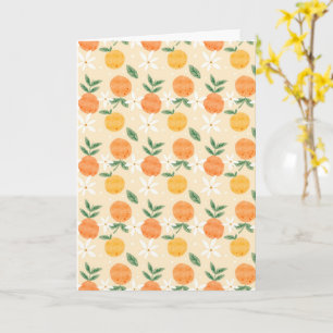Süßes Wasserfarben-Orangen-Frucht-Nahtloses-Muster Karte