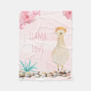 Süßes Wasserfarben-Pastell Keine-Problema-Lama-Kin Fleecedecke
