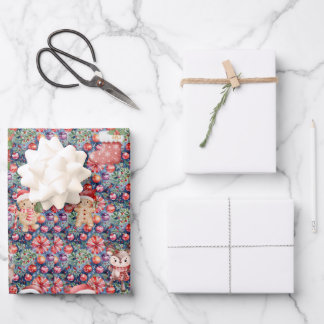 Süßes Wasserfarben-Weihnachtspapier | Santa,  Geschenkpapier Set
