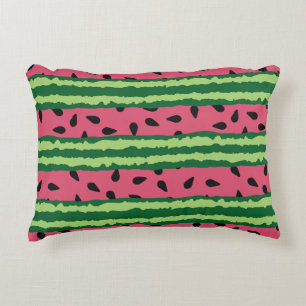 Süßes Wassermelonenmuster Rosa & Grün Dekokissen