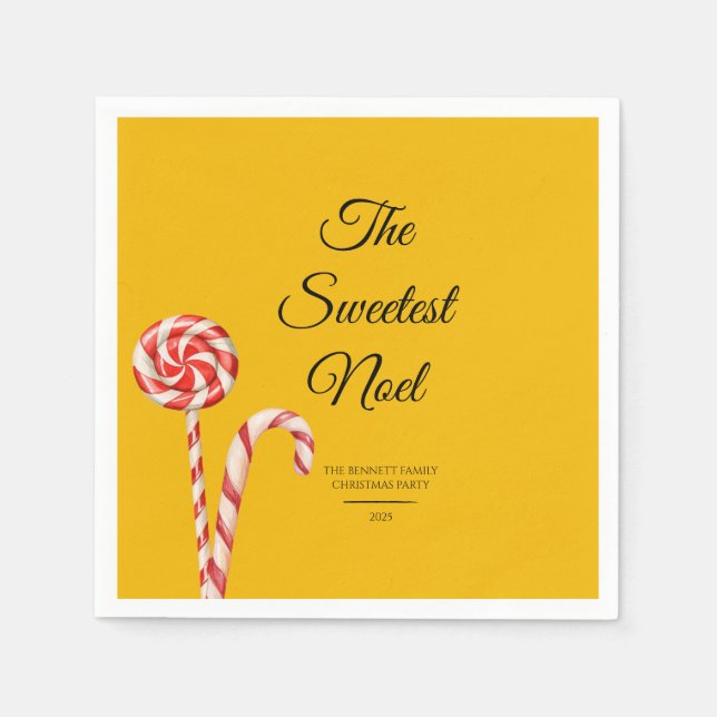 Süßes Weihnachten Candy Cane Paper Napkins | Feier Serviette (Vorderseite)