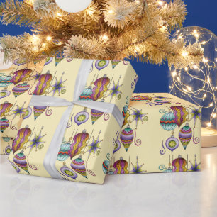 Süßes Weihnachten, elegante und fancy Glas-Ornamen Geschenkpapier