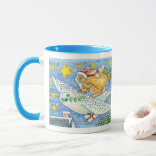 Süßes Weihnachten mit dem Hasen als Weihnachtsmann Tasse