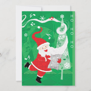 Süßes Weihnachten, Musik Santa Claus Party-Einladu Einladung