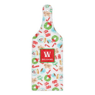 Süßes Weihnachten Wunderbarste Zeit Monogramm Schneidebrett