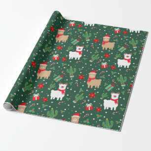 Süßes Weihnachts-Alpaka Geschenkpapier