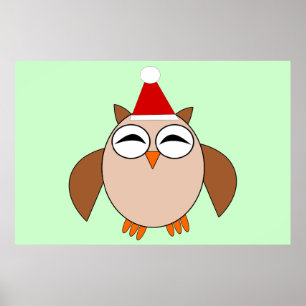 Süßes Weihnachts-Eulen-Plakat Poster