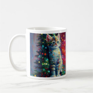 Süßes Weihnachts Kätzchen   Fröhliche Katz-Weihnac Kaffeetasse