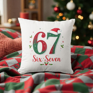 Süßes Weihnachts-Meme Sechs Sieben 67 6 7 Feiertag Kissen