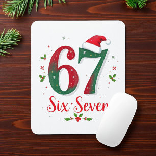 Süßes Weihnachts-Meme Sechs Sieben 67 6 7 Feiertag Mousepad