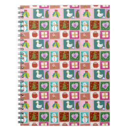 Süßes Weihnachts-Patchwork-Muster Notizblock