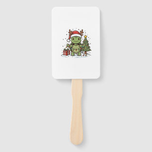 Süßes Weihnachts-Schildkröte Vintage Gravur Shirt Fächer