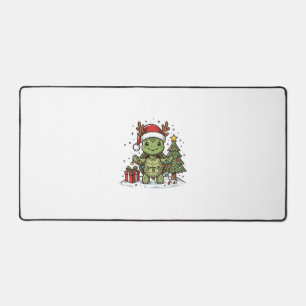 Süßes Weihnachts-Schildkröte Vintage Gravur Shirt  Schreibtischunterlage