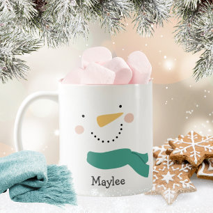 Süßes Weihnachts-Schneemann-Gesicht Ferien Zweifarbige Tasse