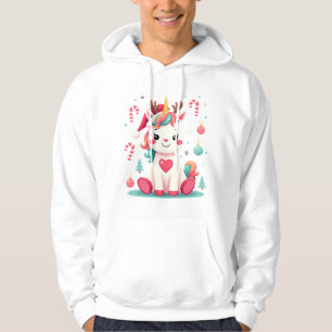 Süßes Weihnachts-Shirt Mädchen Frauen Xmas Einhorn Hoodie
