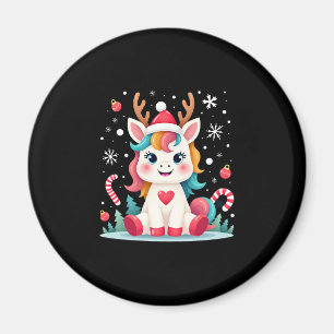 Süßes Weihnachts-Shirt Mädchen Frauen Xmas Einhorn Magnet