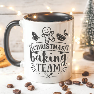 Süßes Weihnachtsbackteam in Schwarz zum Festtag Tasse