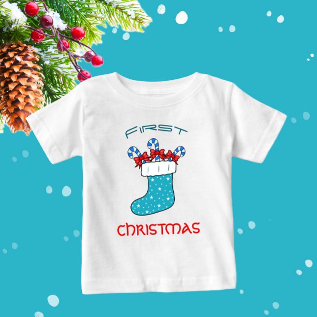 Süßes Weihnachtsbonbons Baby T-shirt (Von Creator hochgeladen)